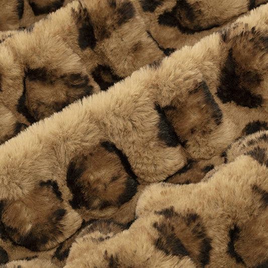 Luxe Cuddle Milan Clouded Leo Hazelnut 58"/60" Fabric per yard