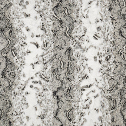 Luxe Cuddle Snowy Owl Charcoal 58"/60" Fabric per yard