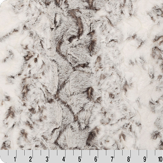 Luxe Cuddle Snowy Owl Pewter 58"/60" Fabric per yard