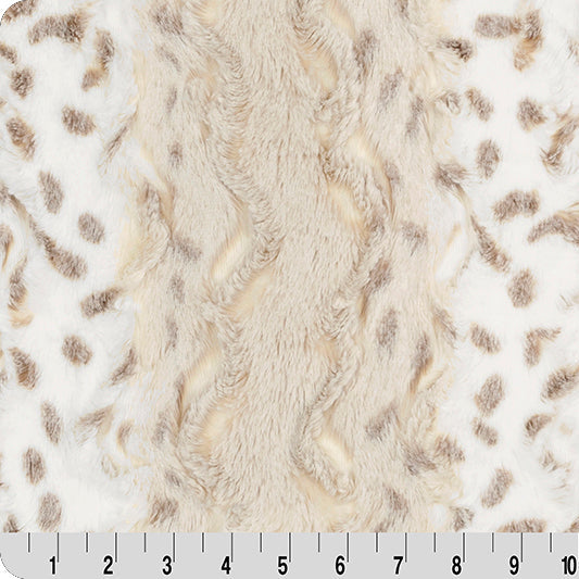 Luxe Cuddle Wild Lynx Ice Taupe 58"/60" Fabric per yard