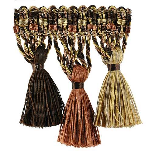 Milante Collection - 4" Tassel Fringe (25 Yard Roll) - BF-1479-06/38 Brown and Toffee
