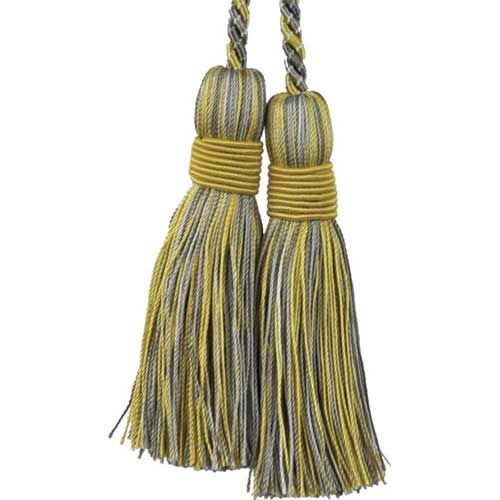 Mulberry Collection - 3 1/2" length CHAIR TIE TASSEL - BT-6003-11/-10 Grey and Gold