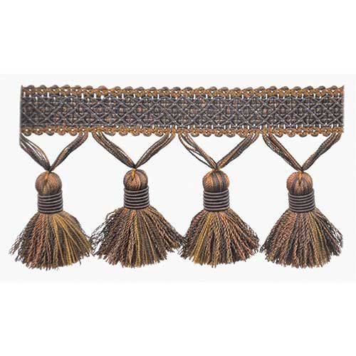 Mulberry Collection - 3 1/2" length TASSEL FRINGE (25 Yard Roll) - BF-4005-06 Brown