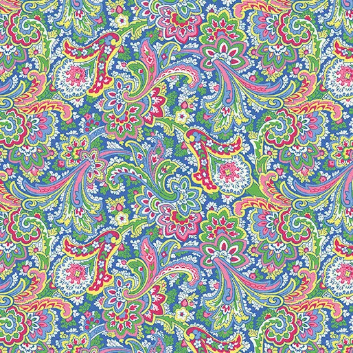 Multi Khanti Paisley Cotton Wideback Fabric per yard