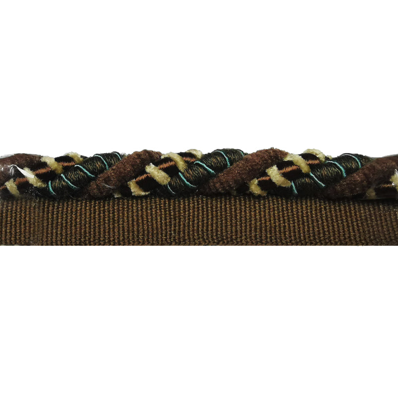 Mystique Collection - 3/8" width CORD WITH LIP (50 Yard Roll) - BC-10028-06/23 Brown and Green