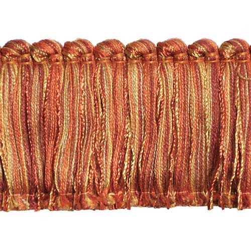Newport Collection 2" Brush Fringe (25 YD ROLL) in Gold/Dark Brick - BF-4008-10-88