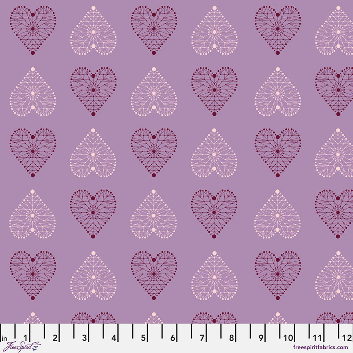 Enrapture by Giucy Giuce Amour - Amethyst Cotton 44"/45" Fabric Per Yard