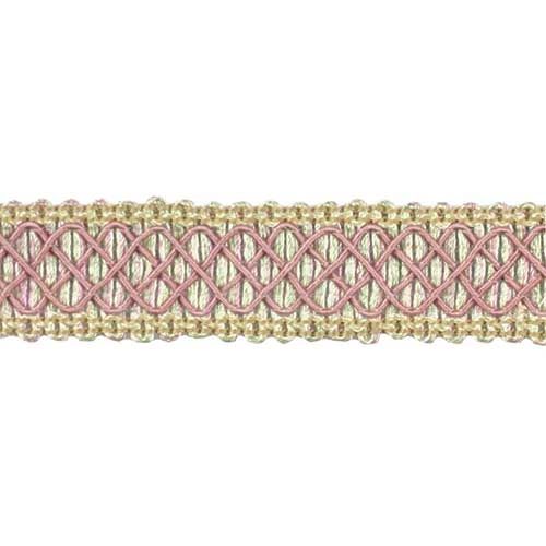 Paulette Collection - 1" width BRAID (25 Yard Roll) - BF-7006-20/14 Pink and Mint Green