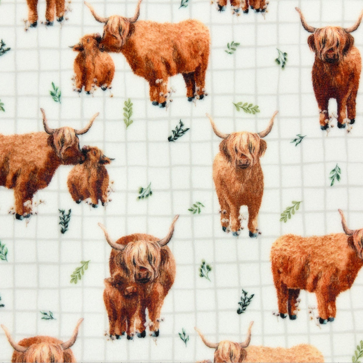Highland Grid Penny Digital Cloud Cuddle 58/60" Fabric Per Yard