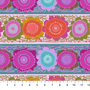 Perennial Borders Line Dance in Bouquet AMT135-82V Cotton 44"/45" Fabric Per Yard