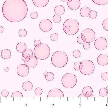 Pink Floating Bubbles Good Together Cotton 44"/45" Fabric Per Yard