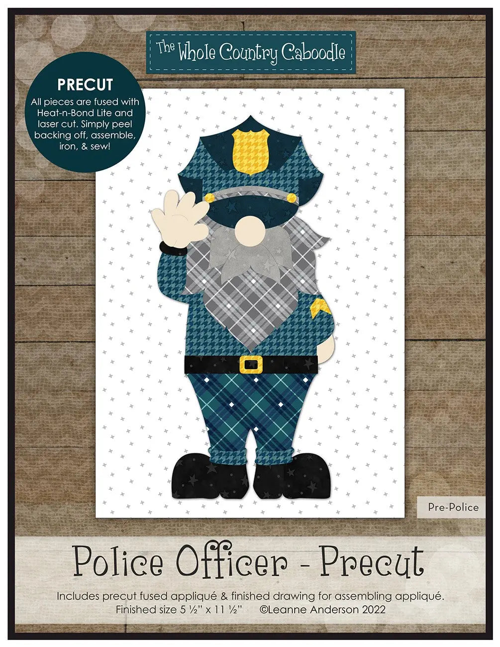 Police Officer Gnome Precut Fused Applique Pack