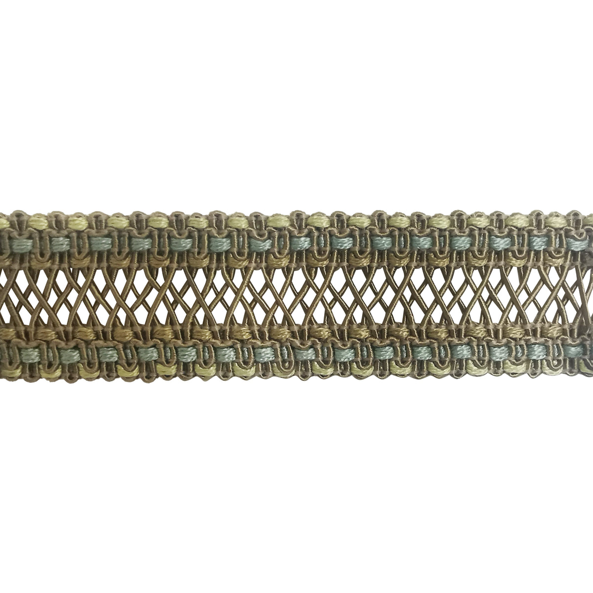 Pompeii Collection - 1" width BRAID (25 Yard Roll) - BR-7095-38/11 Gold and Mint