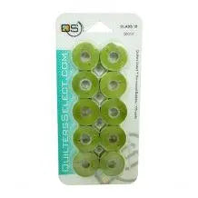 Quilters Select Bobbins - Class 15- BEAN GREEN