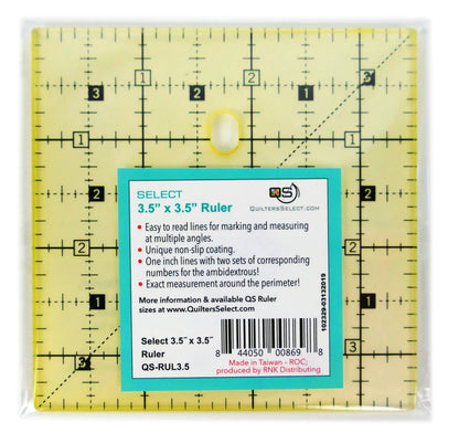Quilters Select Non-Slip Ruler 3.5"x 3.5"