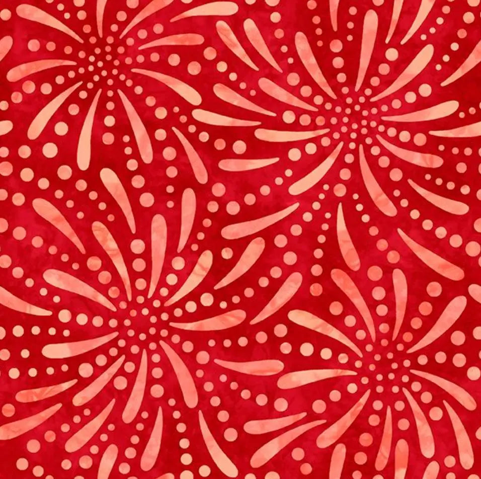 Red Fireworks Cotton Wideback Fabric per yard
