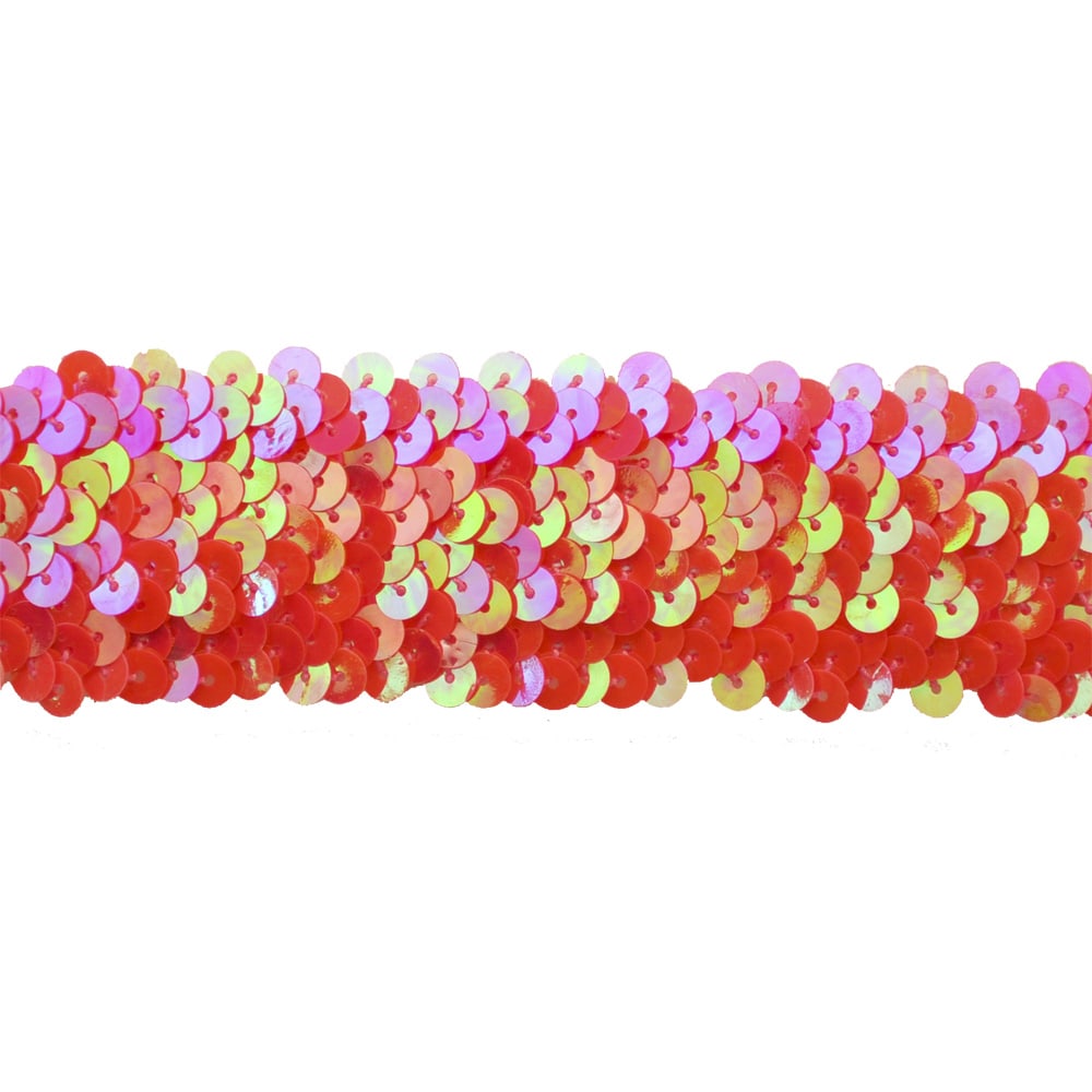 Sequin Trim 1-1/2-Inch Wide Polyester Stretchable Sequin Trim Rolls for Arts and Crafts, 10-Yard BQ-303