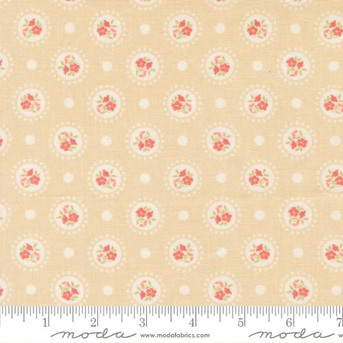 Sunbonnet Almond Flower Dots Cotton 44"/45" Fabric Per Yard