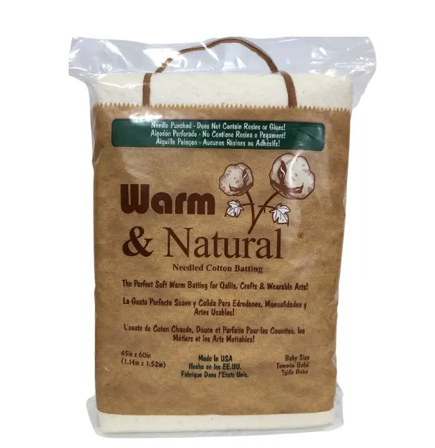 Warm & Natural® Needled Cotton Quilt Batting – Full Case — Craft 34" × 45"