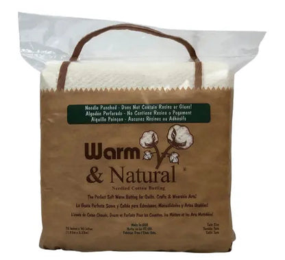 Warm & Natural® Needled Cotton Quilt Batting – Full Case — Craft 34" × 45"