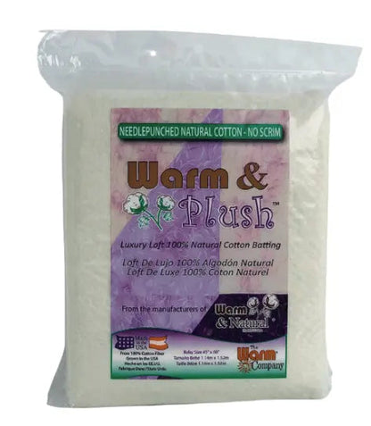 Warm & Plush® Luxury Loft 100% Natural Cotton Batting – No Scrim