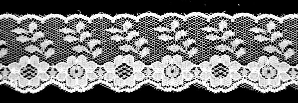 White Flat Lace Trim -1 1/2" width-BLF-8014