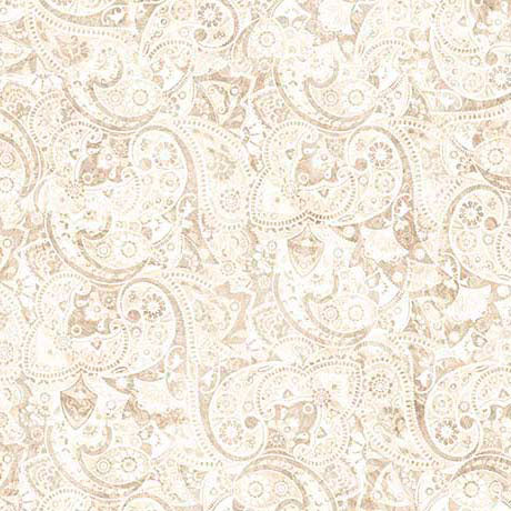 Yippie Ki Yay! Bandana Paisley Cream Cotton 44"/45" Fabric Per Yard