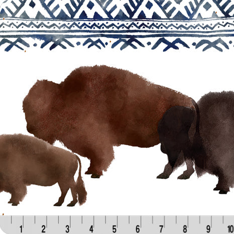 Digital Cuddle Woodland Big Sky Bison 58"/60" Fabric per yard