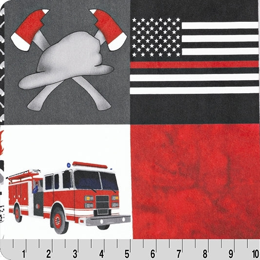 Digital Cuddle Scarlet Firefighter 58"/60" Fabric per yard