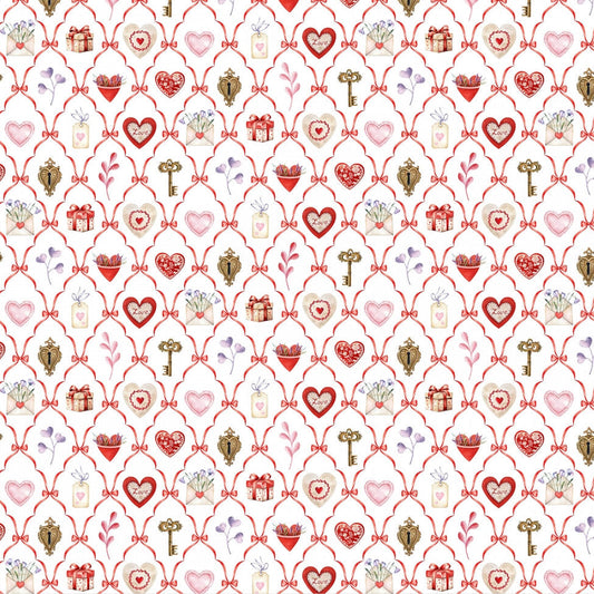 Digital Cuddle Multi Key To My Heart 58"/60" Fabric per yard