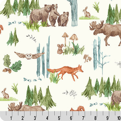 Digital Cuddle Natural Lil Pine Pals 58"/60" Fabric per yard