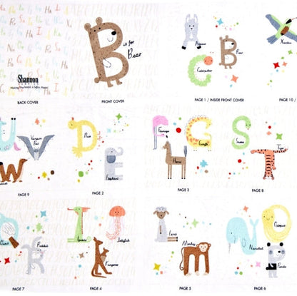 Digital Cuddle Panel Multi B Is For Bear 58"/60" Fabric per yard