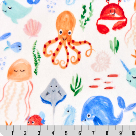 Digital Cuddle Multi Sea Pals 58"/60" Fabric per yard