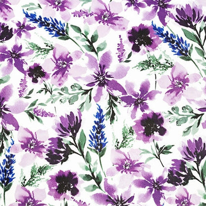 Digital Cuddle Wisteria Spring Flowers 58"/60" Fabric per yard