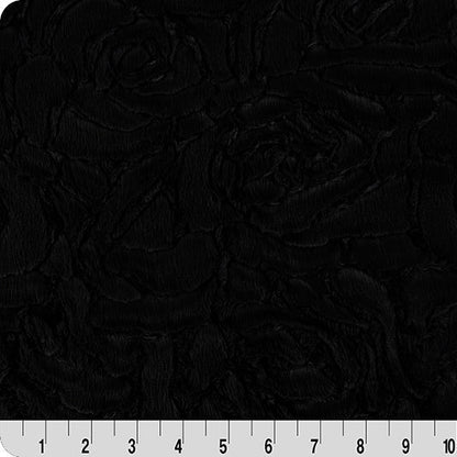 Luxe Cuddle Demi Rose Black 58"/60" Fabric per yard