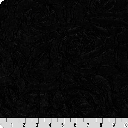 Luxe Cuddle Demi Rose Black 58"/60" Fabric per yard